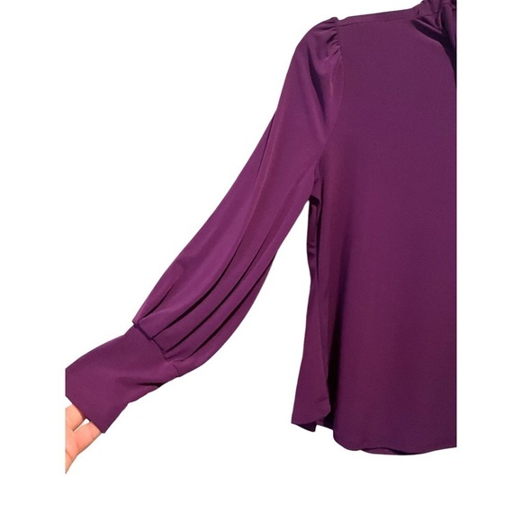 NY and Company Blouse Top Women's Size L Purple Long Sleeve Turtle Neck Pullover - Picture 3 of 5